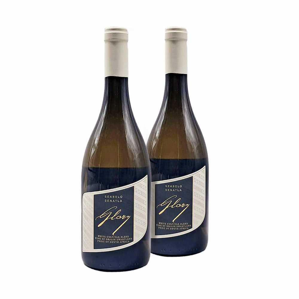 2 x bottles of Glory 2 Cultivar White Blend by Seabelo Senatla