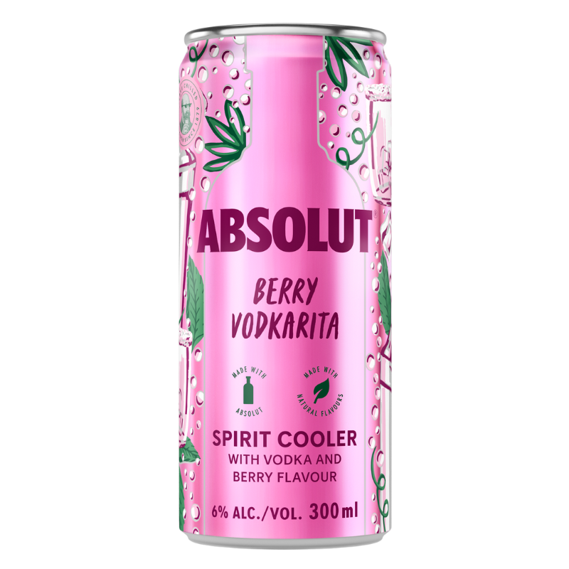 Absolut Berry Vodkarita Spirit Cooler 300ml 4 Pack