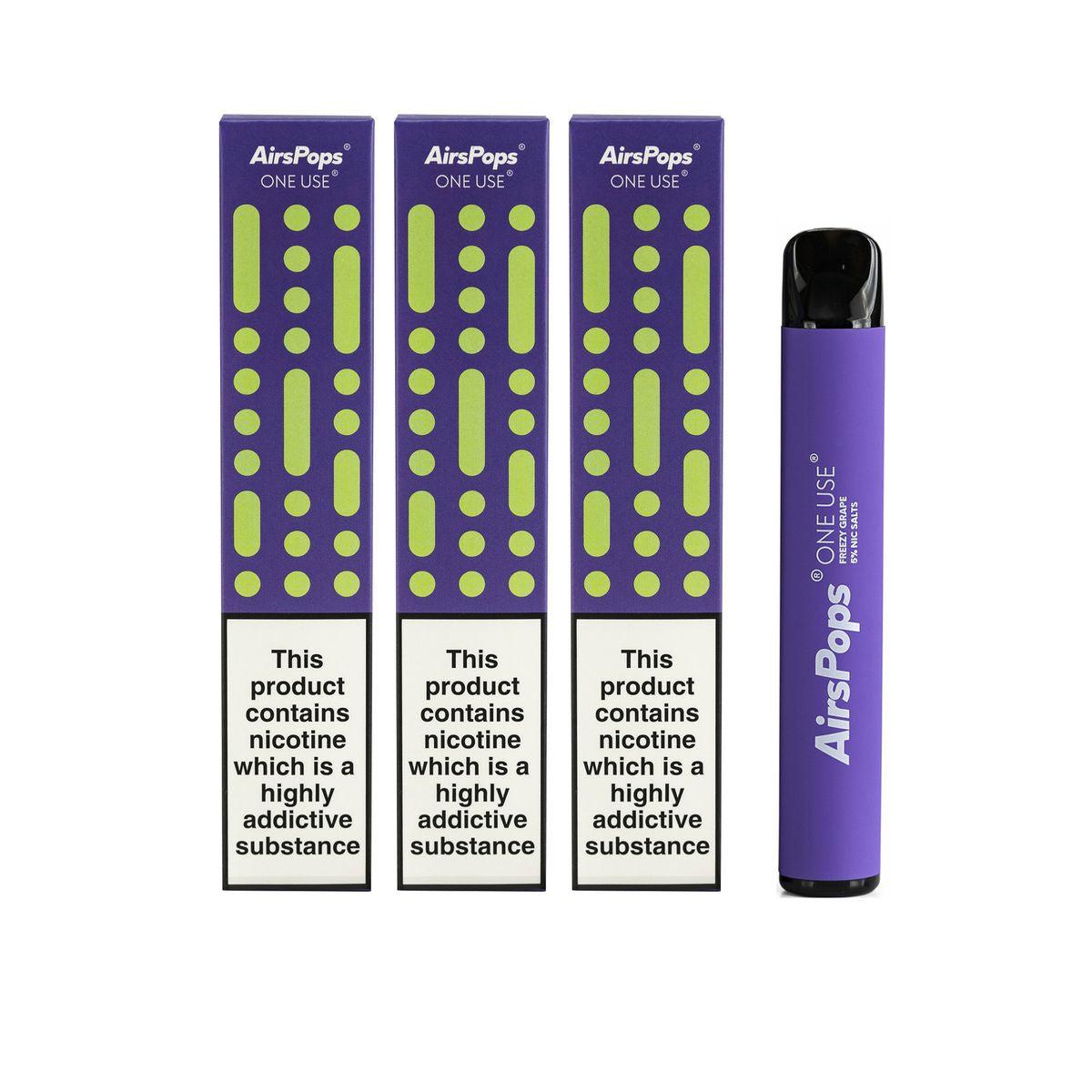 3 x Airspops One Use - Freezy Grape 3ml 5%