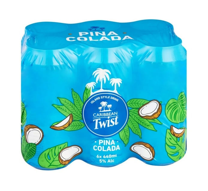 Caribbean Twist Pina Colada 440ml Can 6 Pack