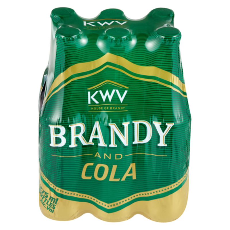 KWV Brandy & Cola 275ml Bottle 6 Pack