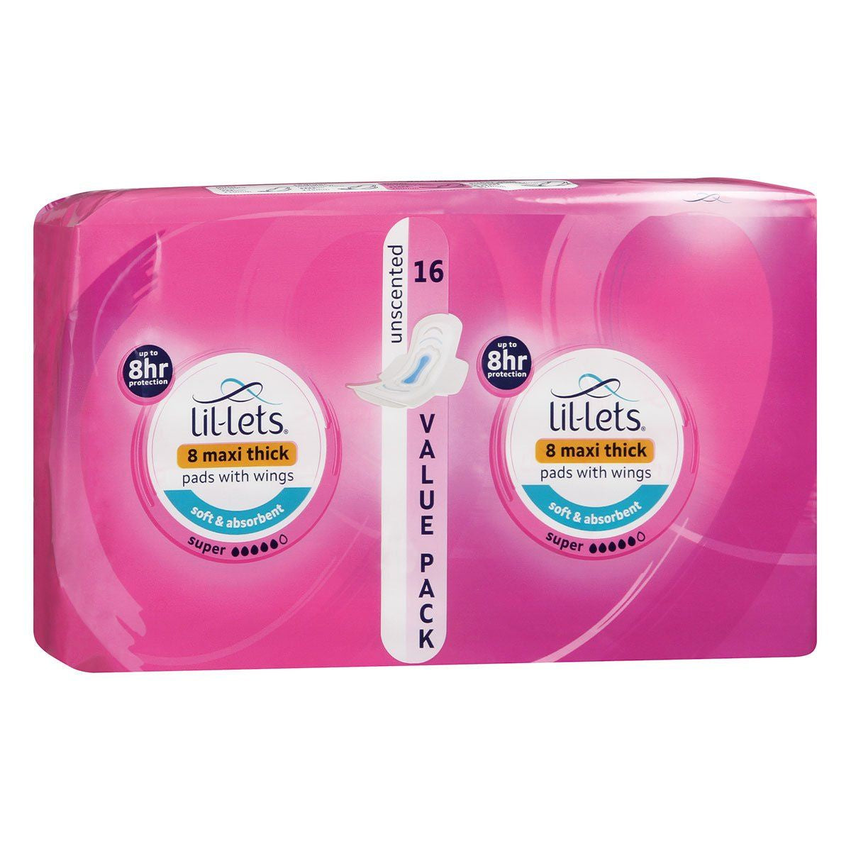 Lil-Lets Maxi Thick Pads Super Unscented 16 Pack